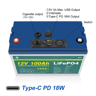 24V 36V 48V 72V 12v 100ah Lifepo4-batterij Ingebouwd BMS-loodzuur lithiumijzer