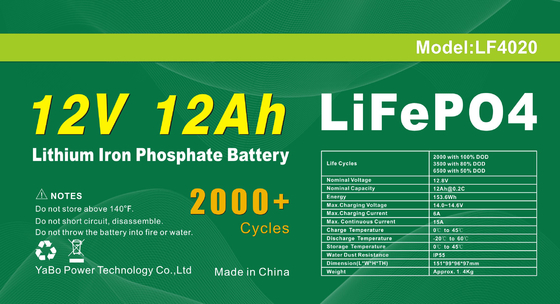 12v 10a Lifepo4-batterij voor oplaadbare elektrische fiets Deep Cycle