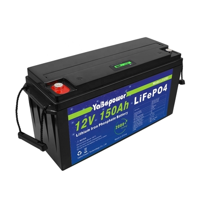 Lifepo4-batterij 12v 150 Ah Deep Cycle met 2000 cycli voor buitenvoeding