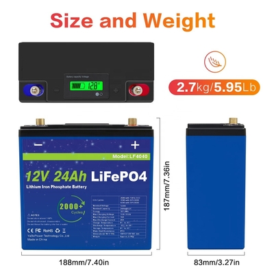 24Ah 12v Lifepo4-batterijpakket met prominente capaciteit Deep Cycle