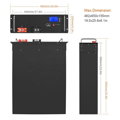 Deep Cycle 48V Lifepo4-batterij voor elektrische fiets BMS Smart 100Ah yb-LF51100