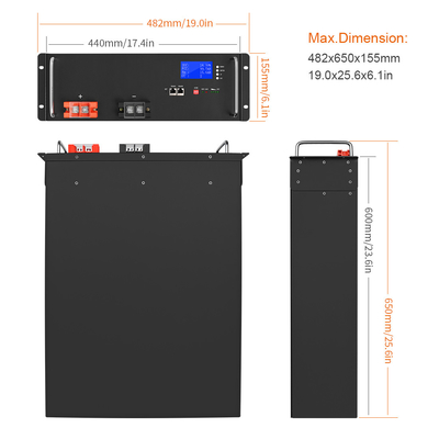 51.2V 48v 100ah Lifepo4-batterijpakket voor omvormer