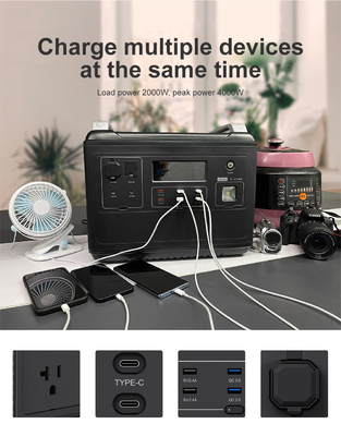 Ups Lithium draagbare krachtcentrale Lifepo4 Solar 2000W 1000 watt bidirectioneel snel