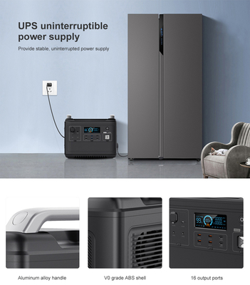 Ups Lithium draagbare krachtcentrale Lifepo4 Solar 2000W 1000 watt bidirectioneel snel