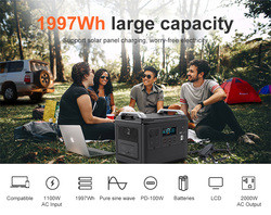 Ups Lithium draagbare krachtcentrale Lifepo4 Solar 2000W 1000 watt bidirectioneel snel