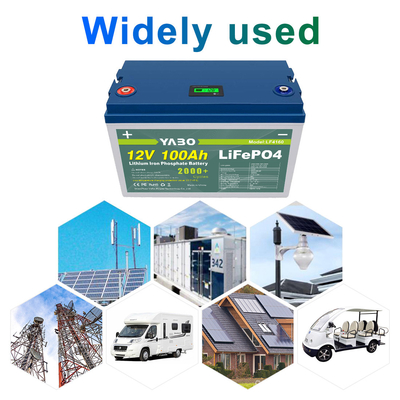 FCC 100ah 12 het Eindip55 Plastic Omhulsel van de Voltlifepo4 Batterij M8