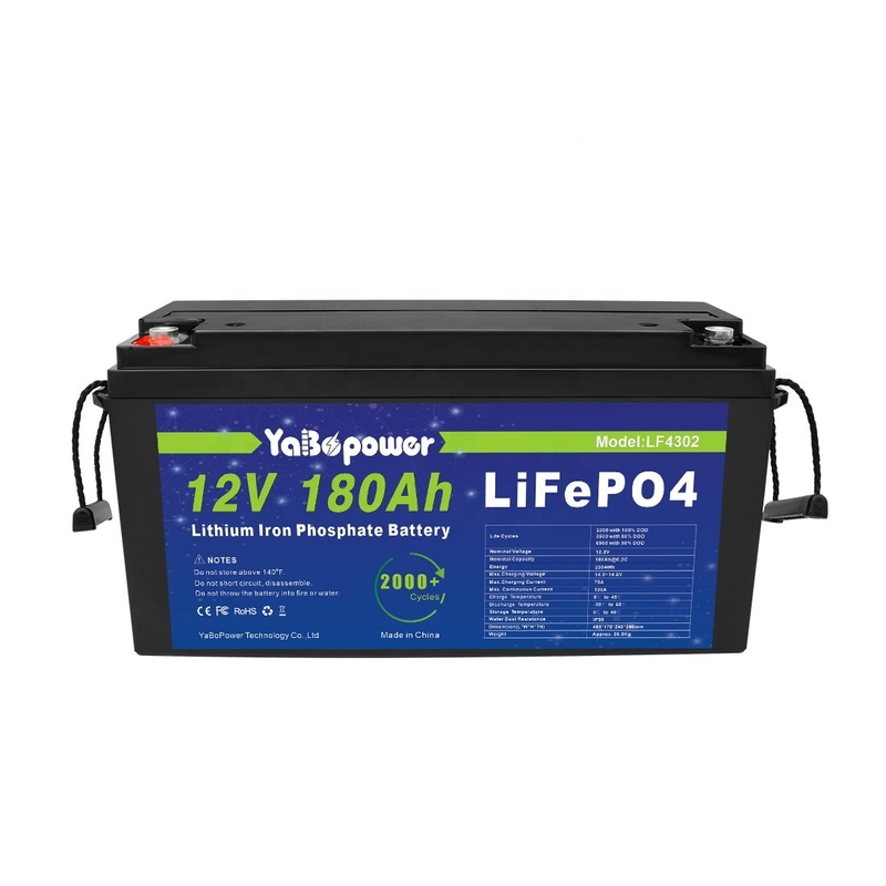 Hoogwaardige certificering en gegarandeerde kwaliteit Lifepo4 12v180Ah lithium-ionbatterij voor hybride systeem